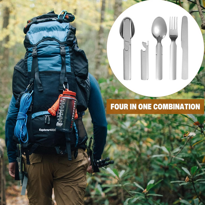 🎉 Last Day Promotion-50% OFF✨4-in-1 Stainless Steel Portable Cutlery Set